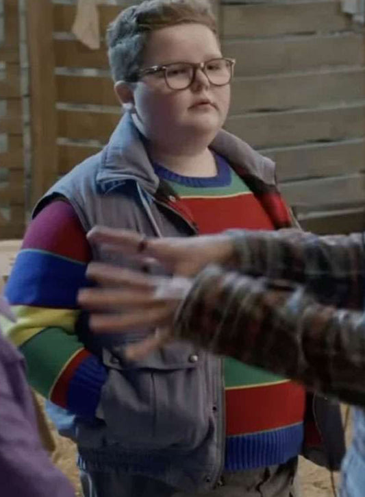 Harpoon Derek Turnbow Inspired Grey Leather Jacket - Stranger Things Style
