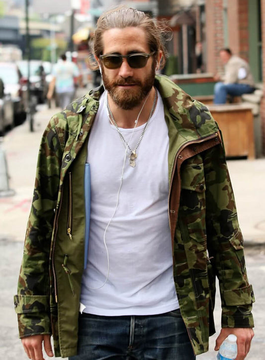 Harpoon Jake Gyllenhaal Camouflage Inspired Green Cotton Hooded Jacket
