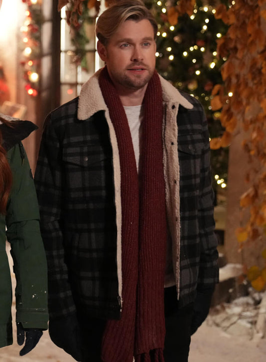 Harpoon Jake Russell Falling for Christmas Inspired Gray & Black Wool Jacket