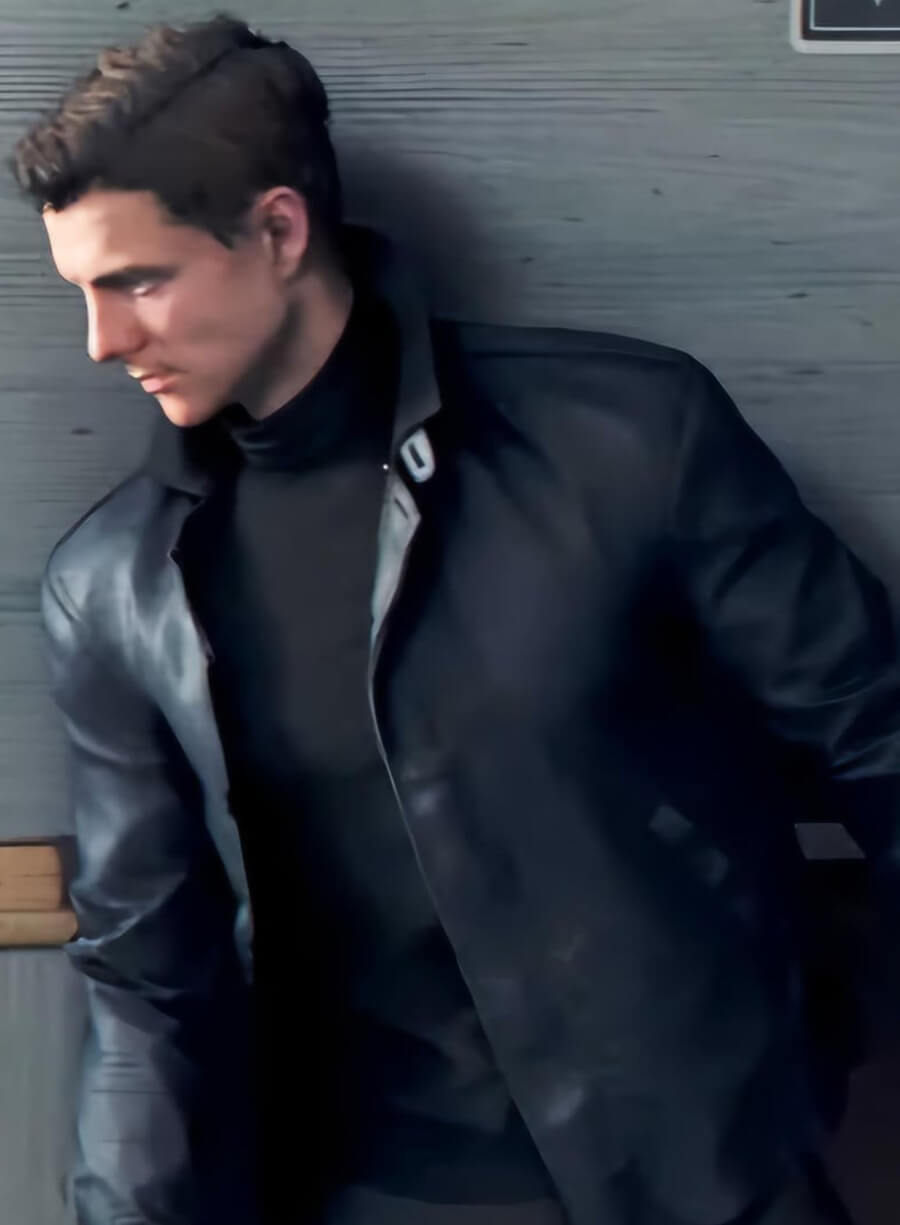 Harpoon James Bond Inspired Black Leather Jacket - 007 First Light Style