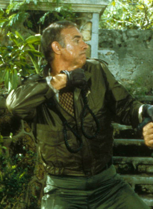 Harpoon James Bond Inspired Green Real Leather Leather Jacket - Never Say Never Again Style