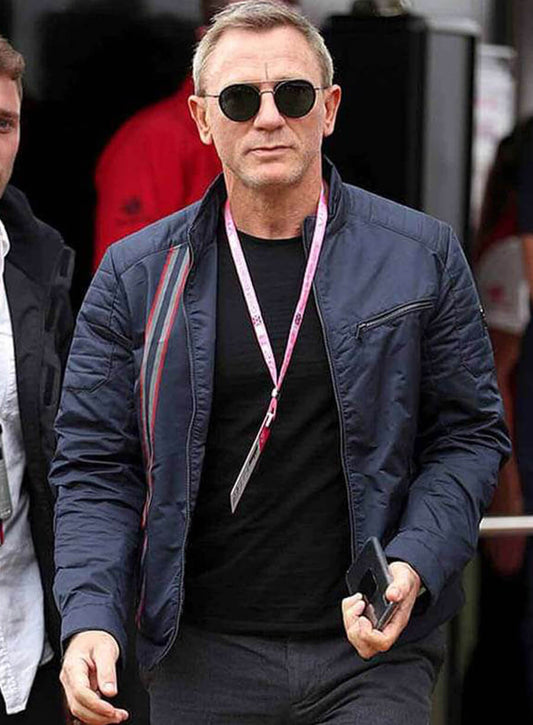 Harpoon James Bond Inspired Blue Cotton Fabric Cotton Jacket - No Time To Die Style