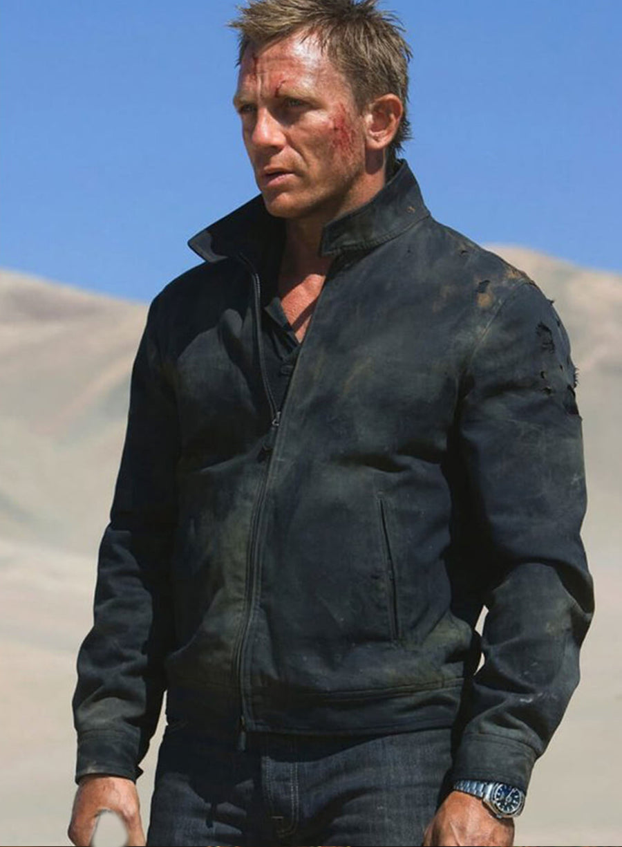 Harpoon James Bond Inspired Black Real Leather Leather Jacket - SkyFall Style