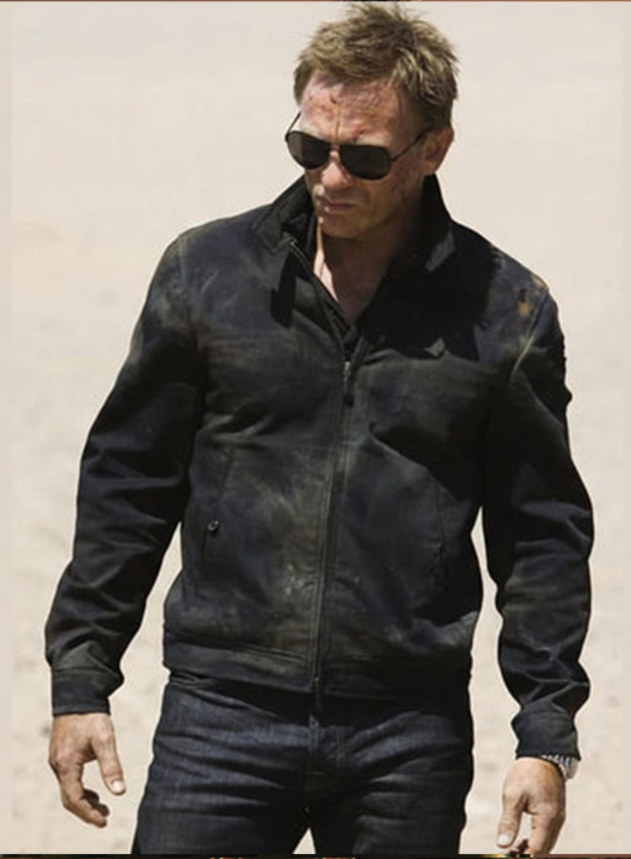 Harpoon James Bond Inspired Black Real Leather Leather Jacket - SkyFall Style