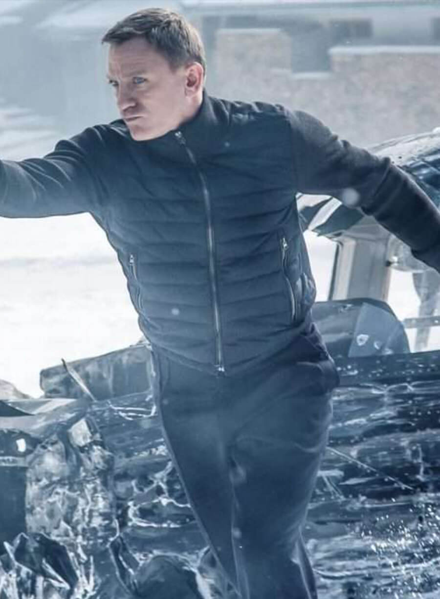 Harpoon James Bond Inspired Blue Parachute Fabric Bomber Jacket - Spectre Style