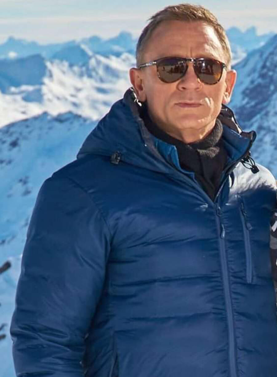 Harpoon James Bond Inspired Blue Parachute Fabric Hooded Jacket - Spectre Style