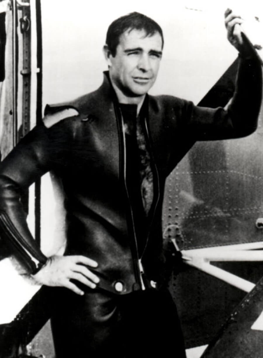 Harpoon James Bond Inspired Black Genuine Leather Leather Jacket - Thunderball Style
