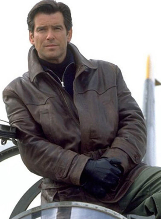 Harpoon James Bond Inspired Brown Real Leather Coat - Tomorrow Never Dies Style