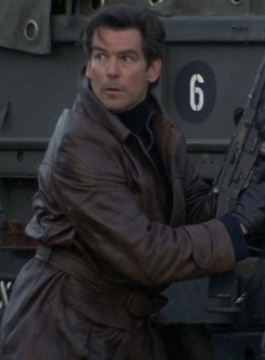 Harpoon James Bond Inspired Brown Real Leather Coat - Tomorrow Never Dies Style