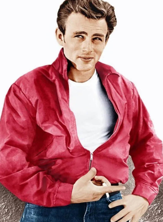 Harpoon Jim Stark Inspired Red Leather Jacket - Rebel Without A Cause Style