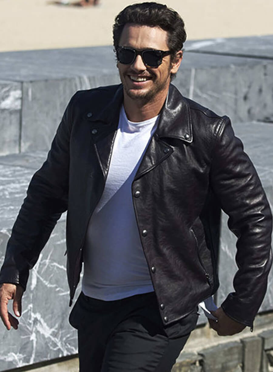 Harpoon James Franco Inspired Black Biker Jacket
