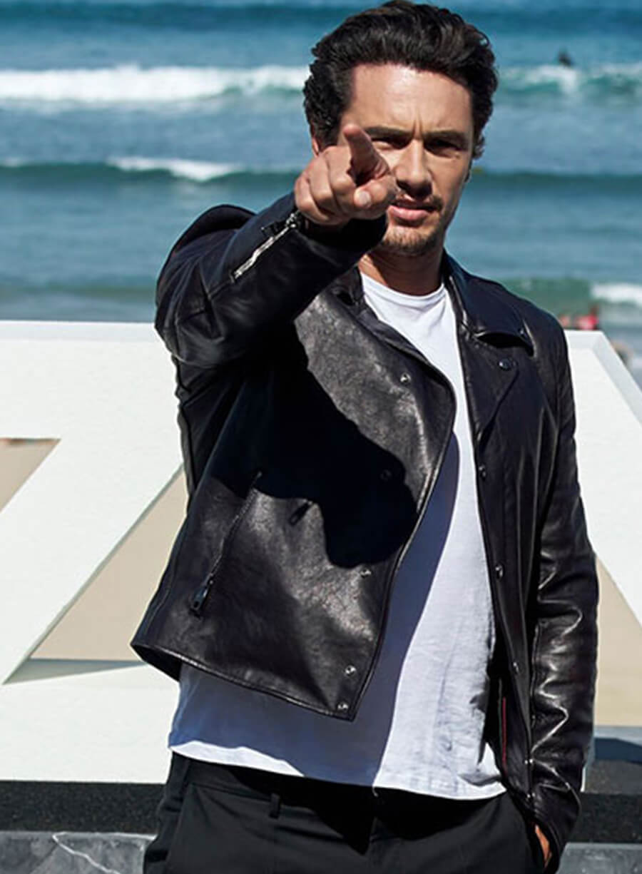 Harpoon James Franco Inspired Black Biker Jacket