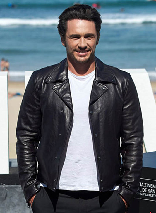 Harpoon James Franco Inspired Black Biker Jacket