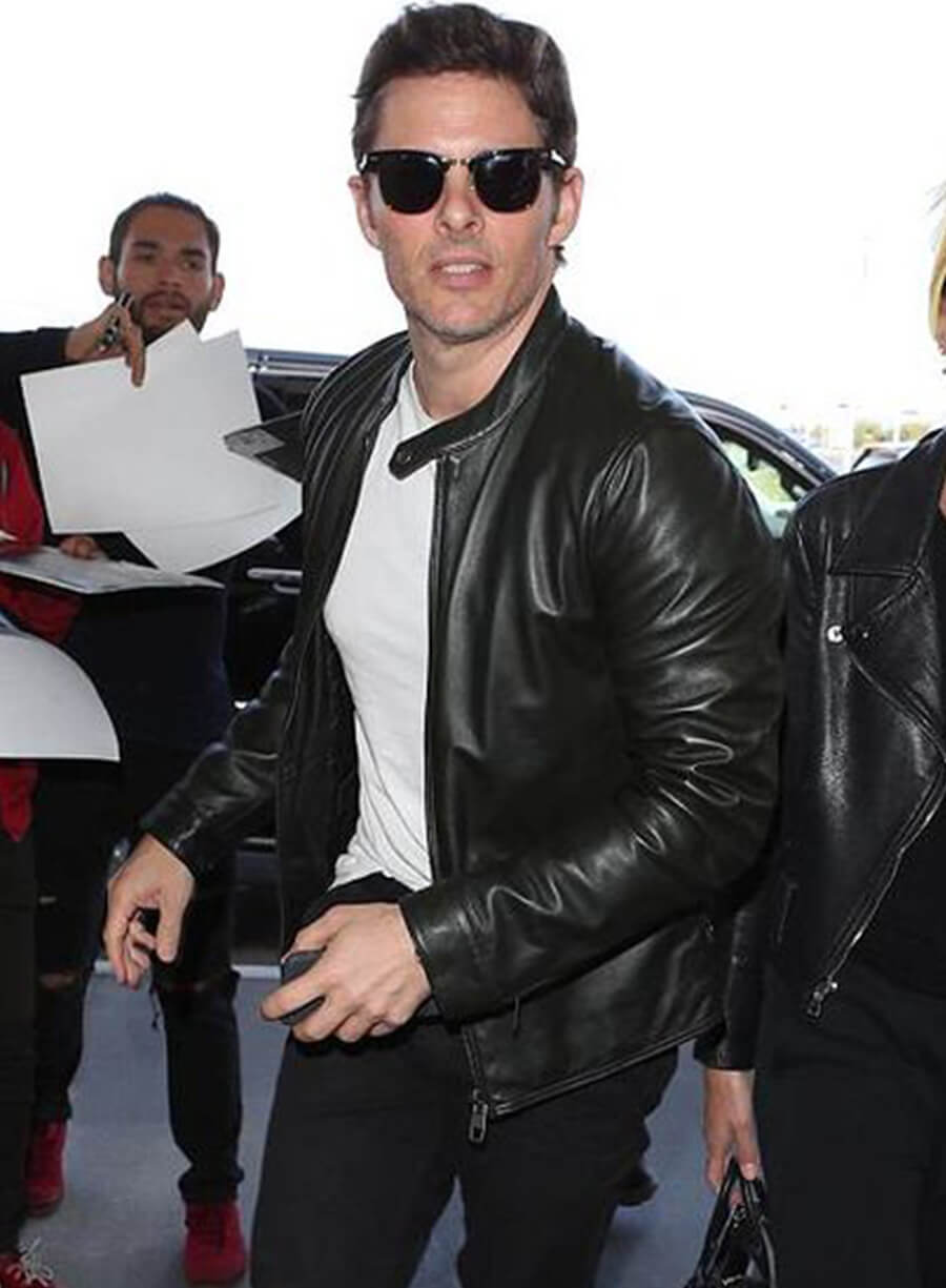 Harpoon James Marsden Inspired Black Leather Jacket