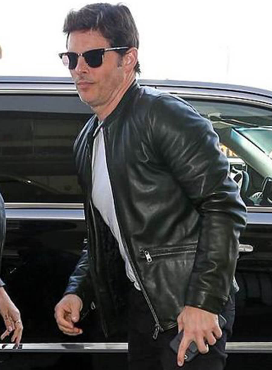 Harpoon James Marsden Inspired Black Leather Jacket