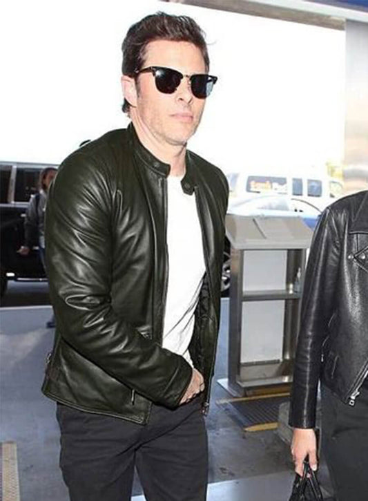 Harpoon James Marsden Inspired Black Leather Jacket