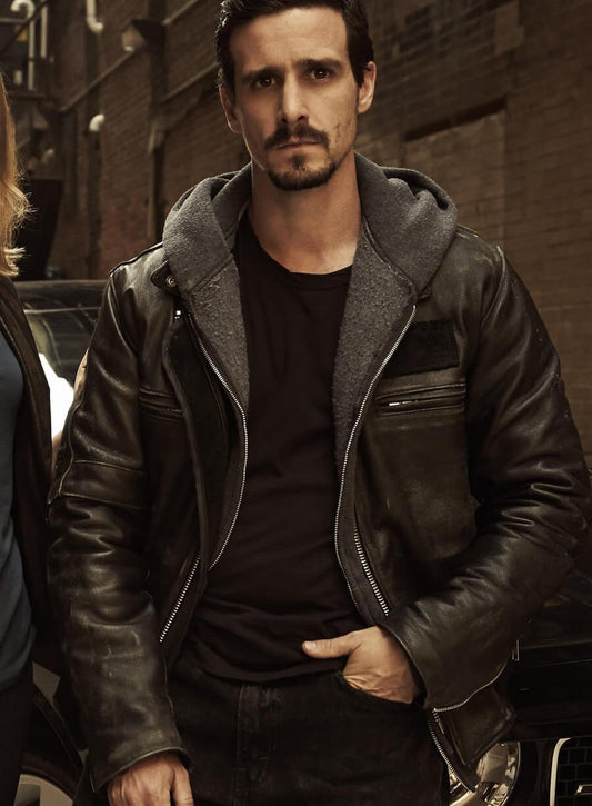 Harpoon Damon Callis Inspired Black Leather Jacket - Low Winter Sun Style