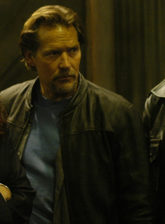 Harpoon James Remar Inspired Black Real Leather Leather Jacket - Battlestar Galactia Style
