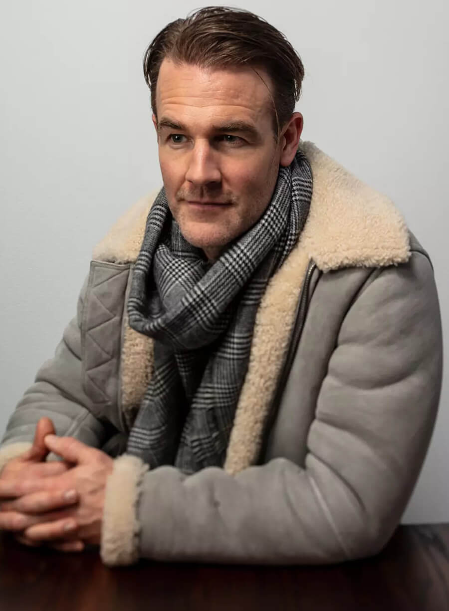 Harpoon James Van Der Beek Suede Inspired Grey Suede Leather Leather Jacket