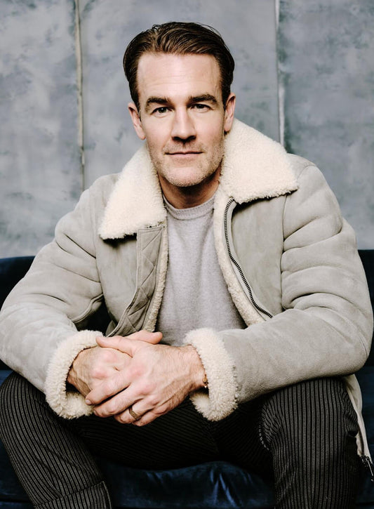 Harpoon James Van Der Beek Suede Inspired Grey Suede Leather Leather Jacket
