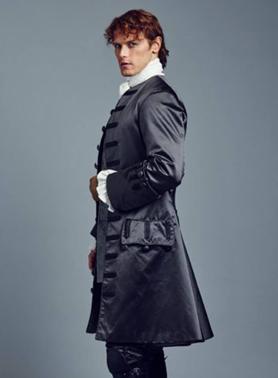 Harpoon Jamie Fraser Inspired Black Coat - Outlander Style