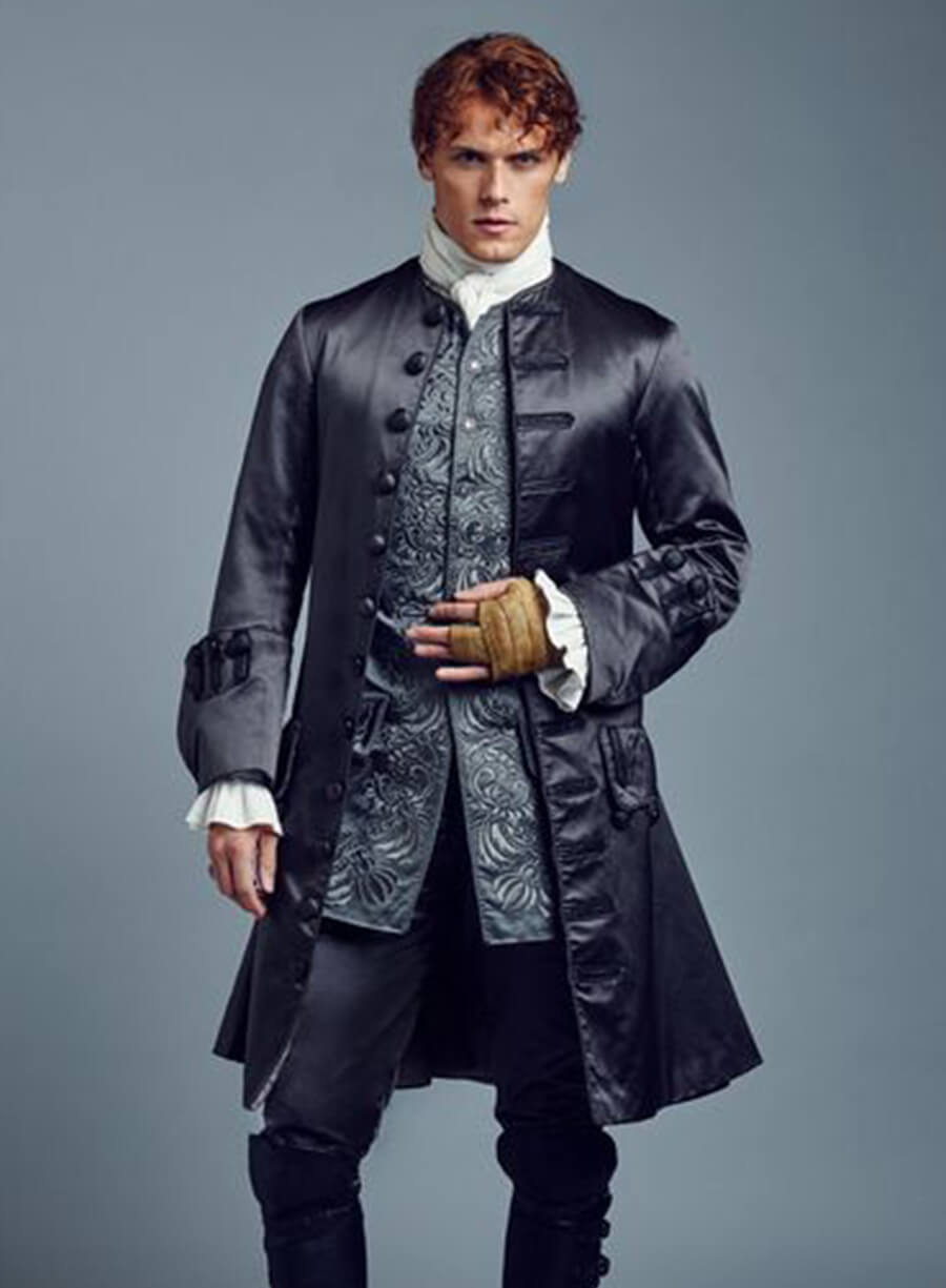Harpoon Jamie Fraser Inspired Black Coat - Outlander Style