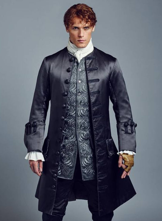 Harpoon Jamie Fraser Inspired Black Coat - Outlander Style