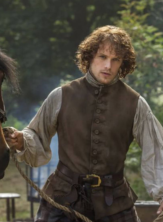 Harpoon Jamie Fraser Inspired Brown Leather Jacket - Outlander Style