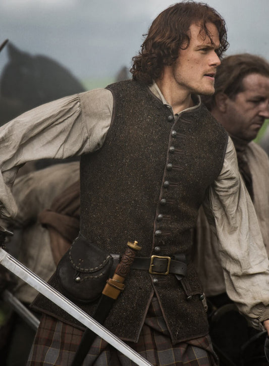Harpoon Jamie Fraser Inspired Brown Leather Jacket - Outlander Style