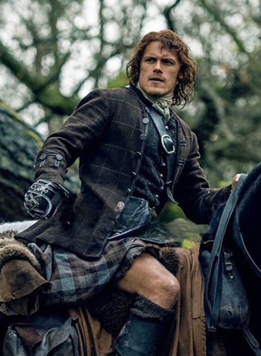 Harpoon Jamie Fraser Inspired Brown Wool Jacket - Outlander Style