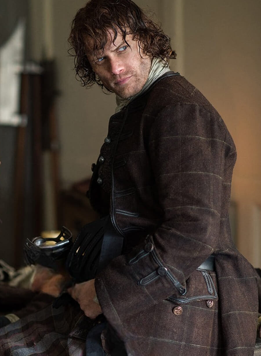 Harpoon Jamie Fraser Inspired Brown Wool Jacket - Outlander Style
