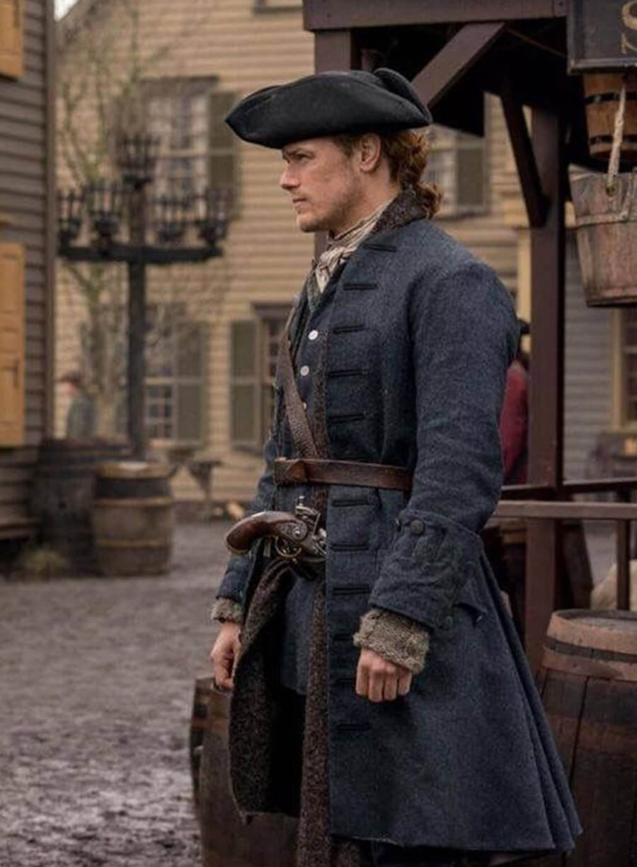 Harpoon Jamie Fraser Inspired Dark Grey Coat - Outlander Style