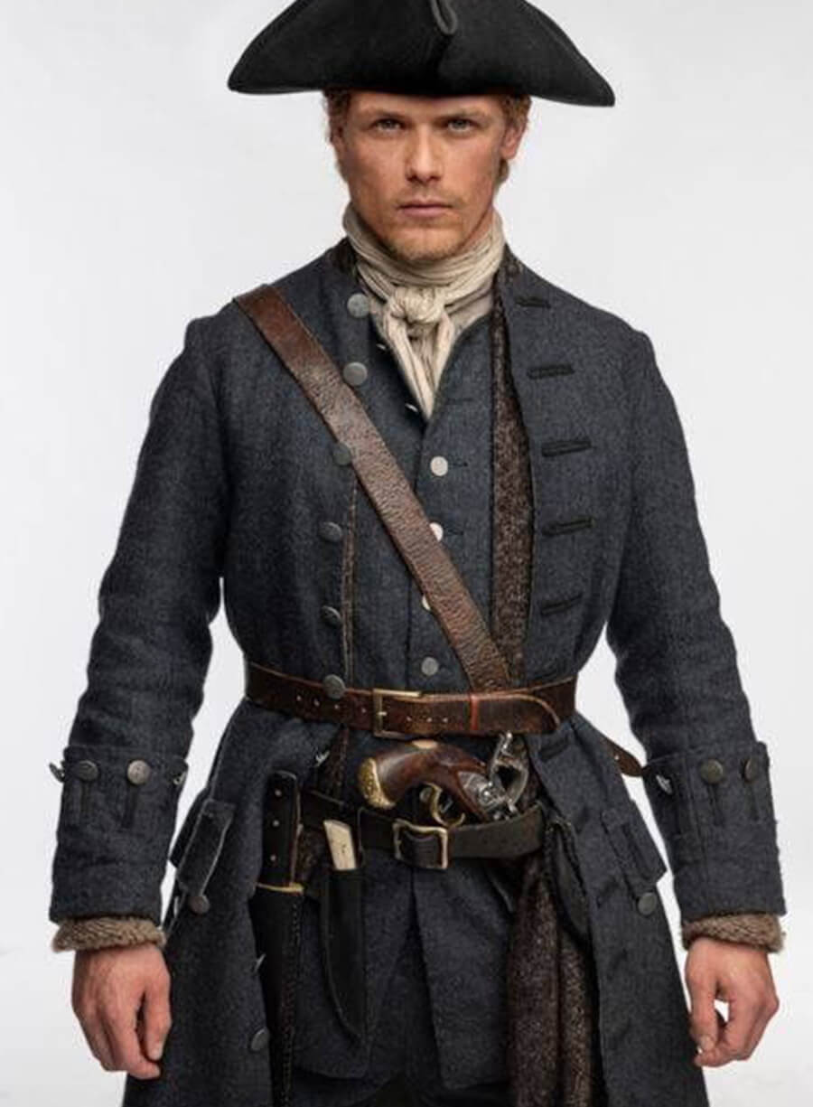 Harpoon Jamie Fraser Inspired Dark Grey Coat - Outlander Style