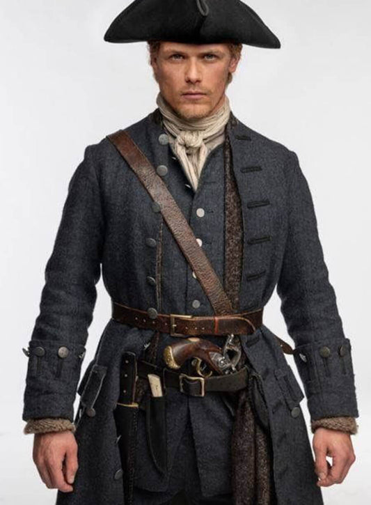 Harpoon Jamie Fraser Inspired Dark Grey Coat - Outlander Style