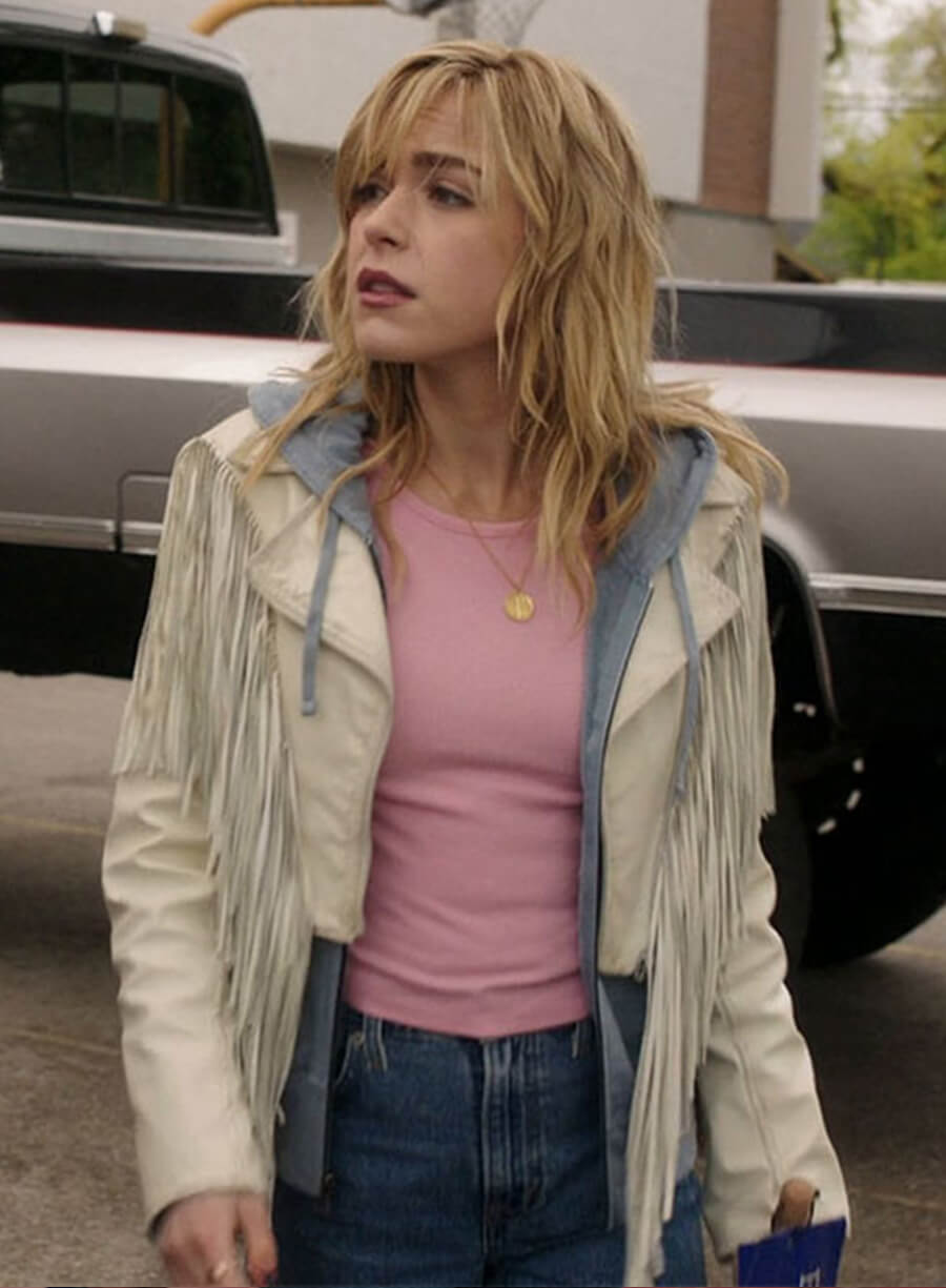 Harpoon Jamie Hughes Inspired Off White Leather Jacket - Totally Killer Style