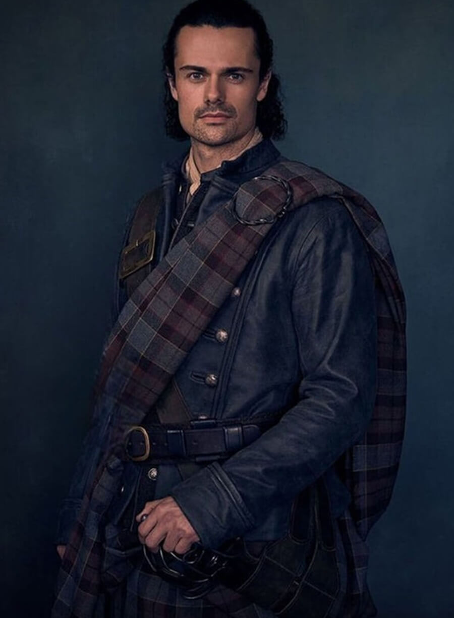 Harpoon Brian Fraser Inspired Black Leather Jacket - Outlander Blood of My Blood Style
