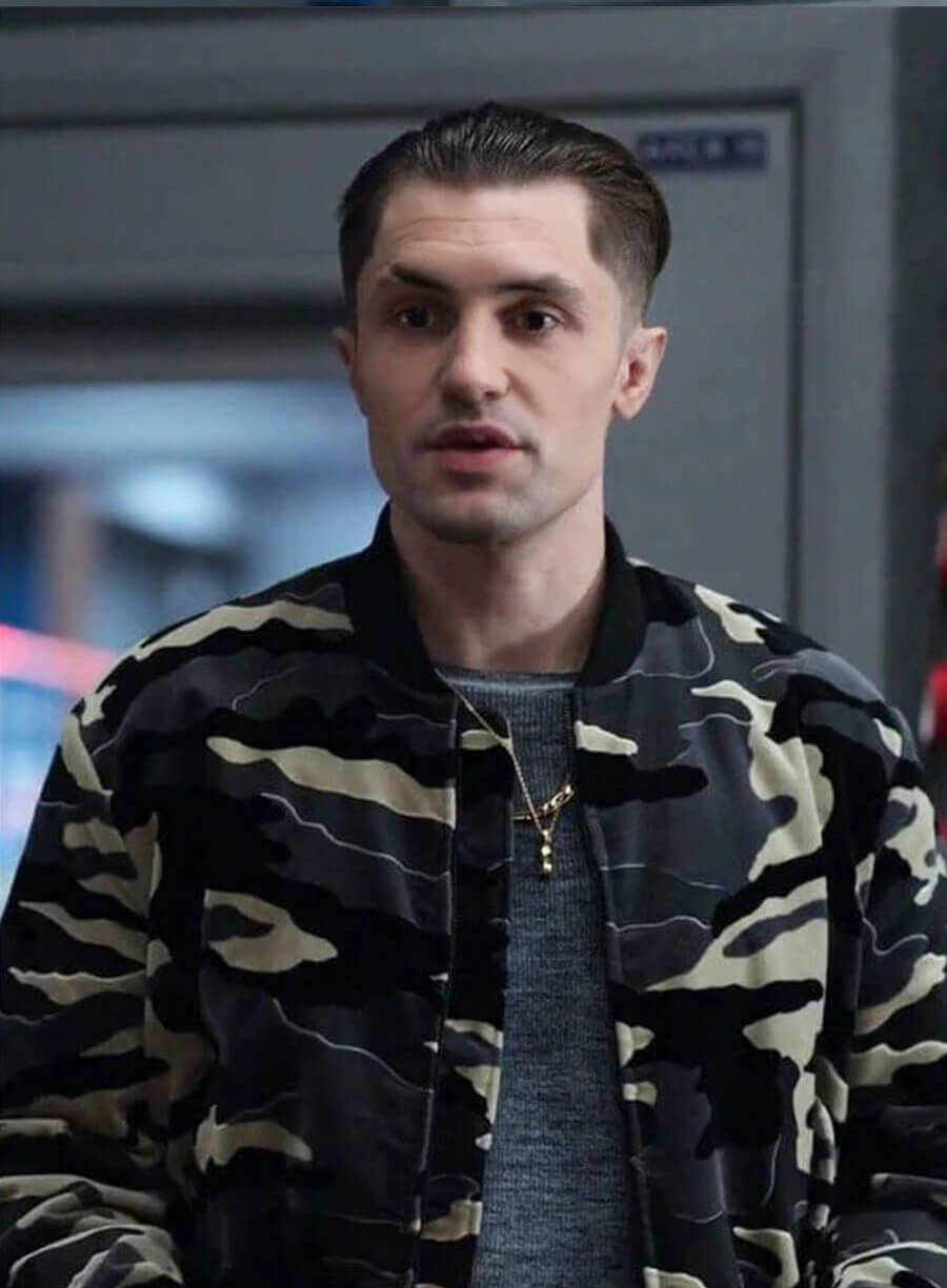 Harpoon Jamie Tart Inspired Camouflage Leather Jacket - Ted Lasso Style