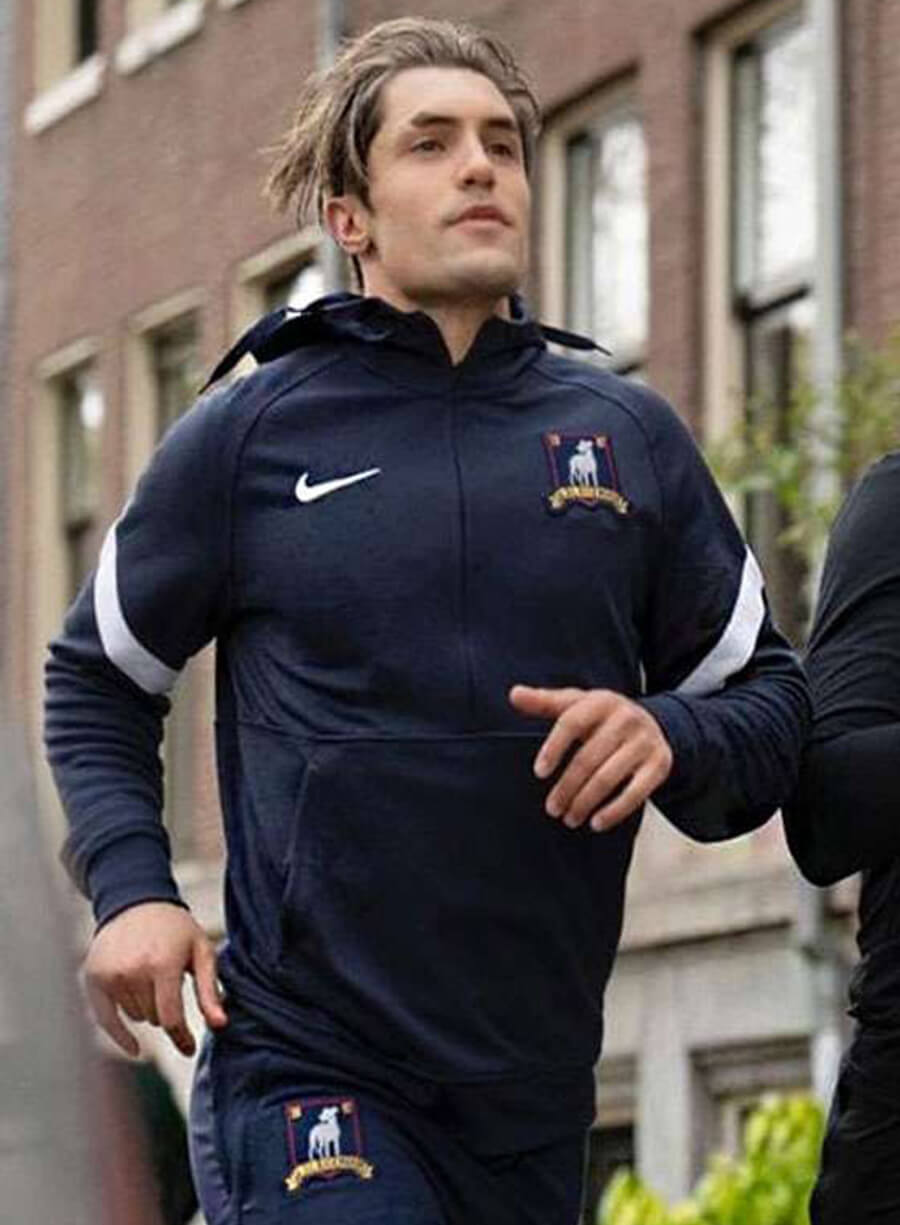 Harpoon Jamie Tartt Inspired Blue Hooded Jacket - Ted Lasso S03 Style