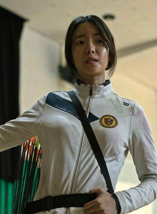 Harpoon Jang Ha-ri Inspired White Leather Jacket - All of Us Are Dead Style