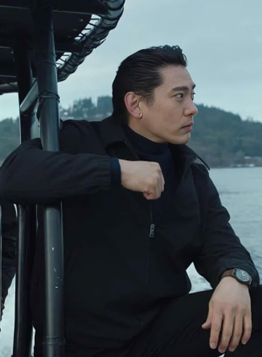 Harpoon Jang Kyu Inspired Black Leather Jacket - The Recruit S02 Style