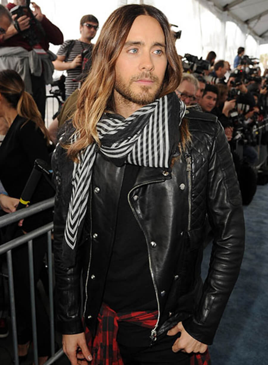Harpoon Jared Leto Inspired Black Genuine Leather Leather Jacket