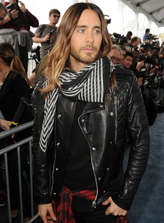 Harpoon Jared Leto Inspired Black Genuine Leather Leather Jacket