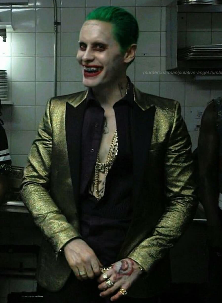 Harpoon Joker Inspired Green Suiting Fabric Leather Jacket - Suicide Squad 2016 Style
