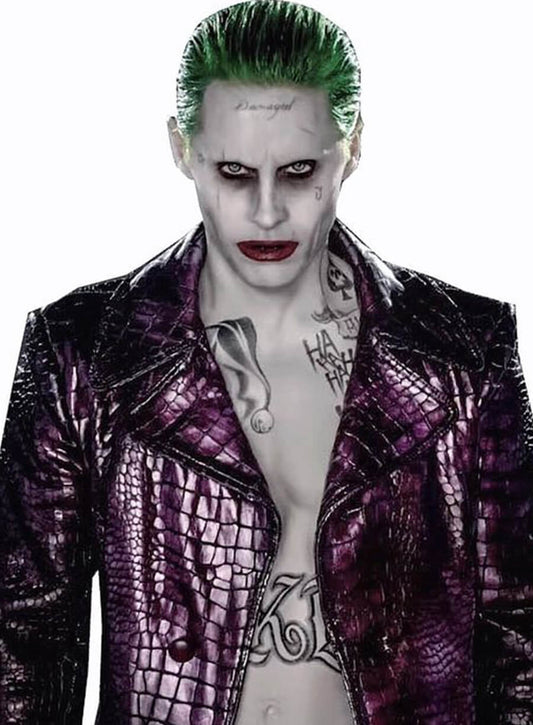 Harpoon Joker Inspired Purple Faux Leather or Real Leather Coat - Suicide Squad 2016 Style