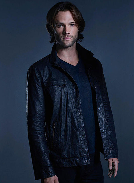 Harpoon Jared Padalecki Inspired Black Leather Jacket