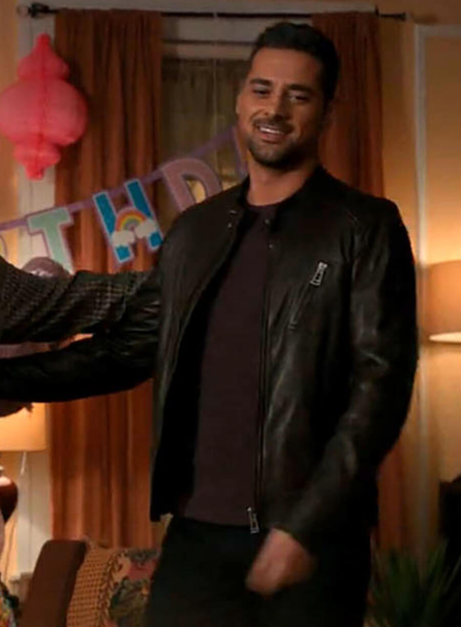 Harpoon J.R Ramirez Inspired Black Leather Jacket - Manifest TV series Style