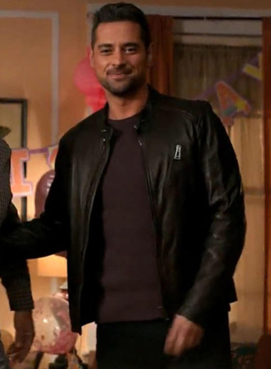 Harpoon J.R Ramirez Inspired Black Leather Jacket - Manifest TV series Style