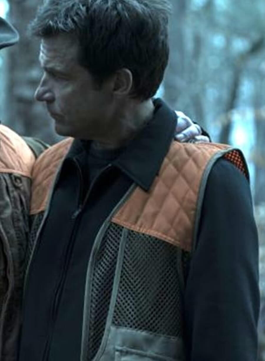 Harpoon Martin Byrde Inspired Orange and Brown Fabric Leather Jacket - Ozark TV Series Style