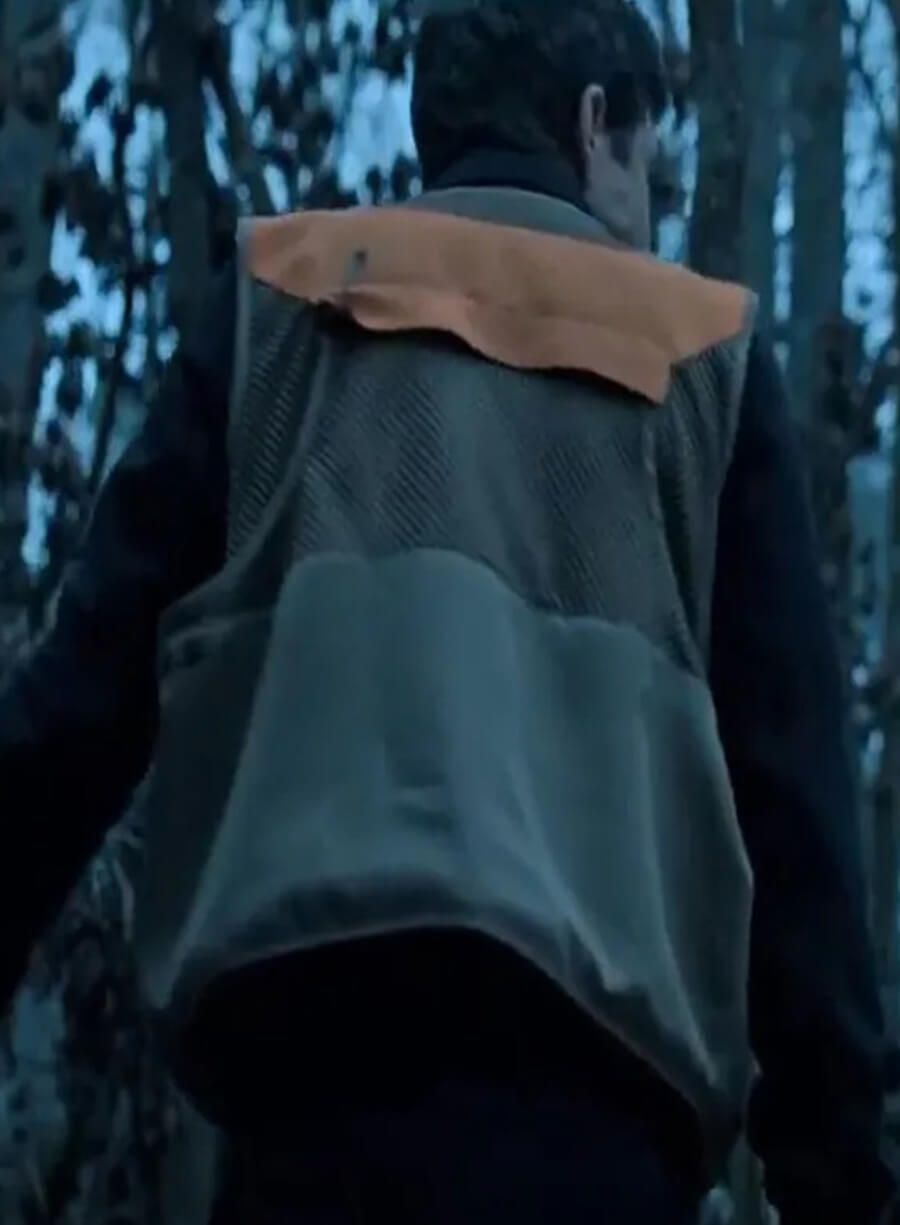 Harpoon Martin Byrde Inspired Orange and Brown Fabric Leather Jacket - Ozark TV Series Style