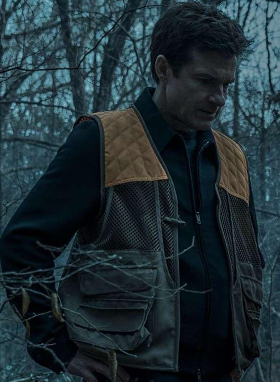 Harpoon Martin Byrde Inspired Orange and Brown Fabric Leather Jacket - Ozark TV Series Style